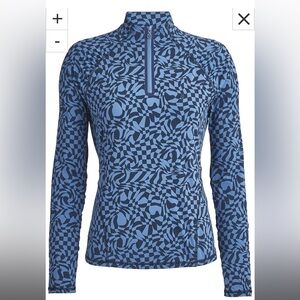 G/FORE Womens Distorted Check Silky Tech Nylon Ruched Quarter Zip Golf Pullover